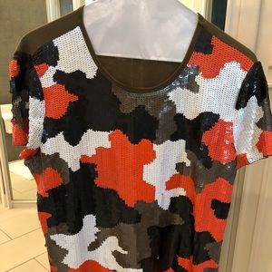 Michael Kors sequined camo top
